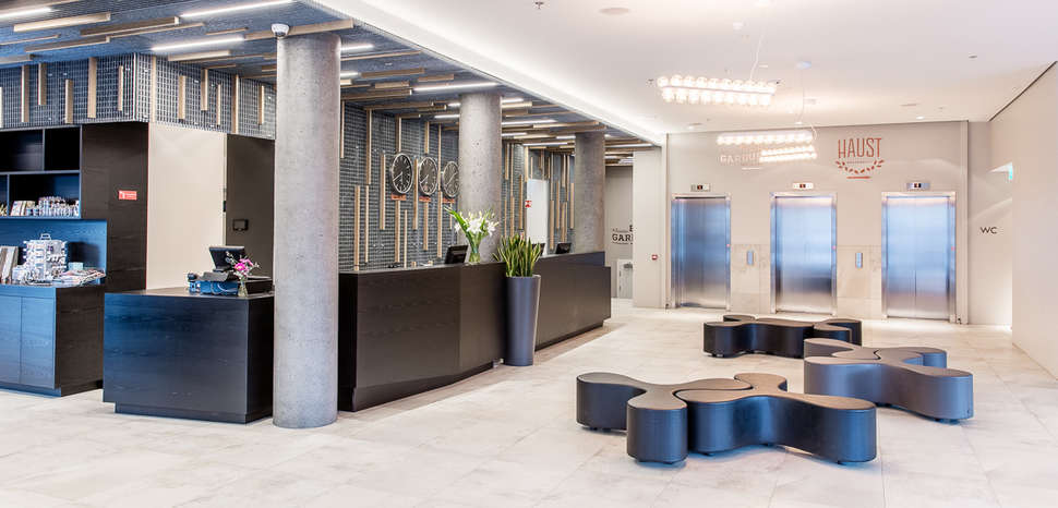 Een foto van het interieur van Fosshotel Reykjavik