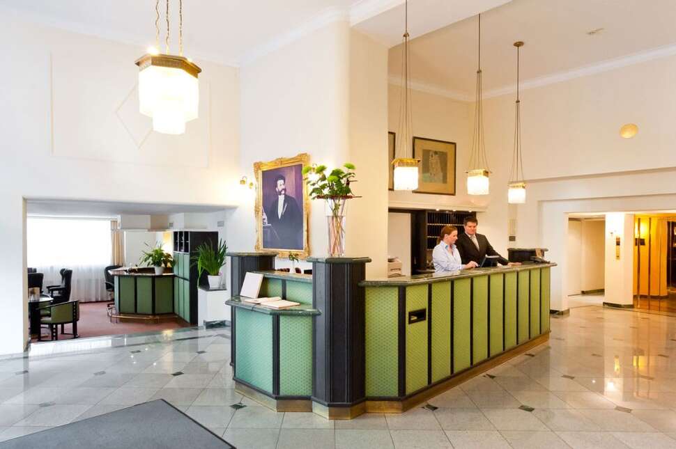 Een foto van het interieur van Hotel Johann Strauss