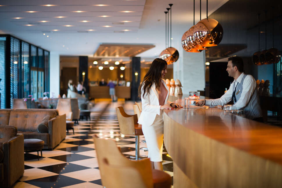 Een foto van het interieur van Aquila Atlantis Hotel