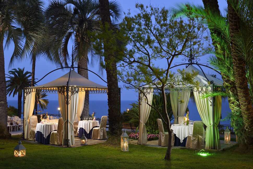 Ein Foto von der Terrasse im Royal Hotel San Remo
