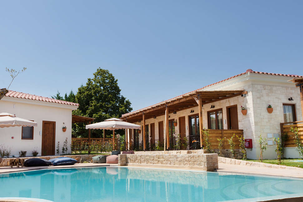 Een foto van het zwembad bij Casa Afytos