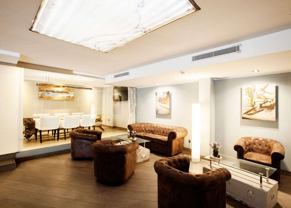 Een foto van het interieur van Hotel Concordia
