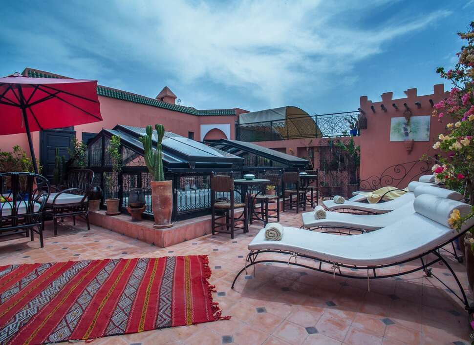 Ein Foto von der Terrasse im Riad Haraka