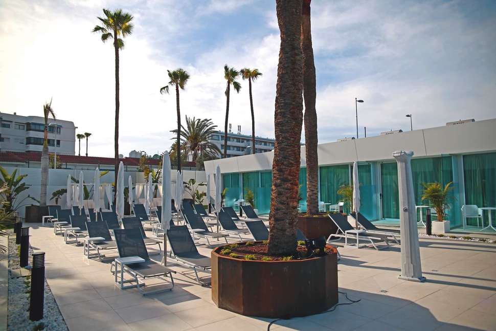 Ein Foto von der Terrasse im Hotel Nayra