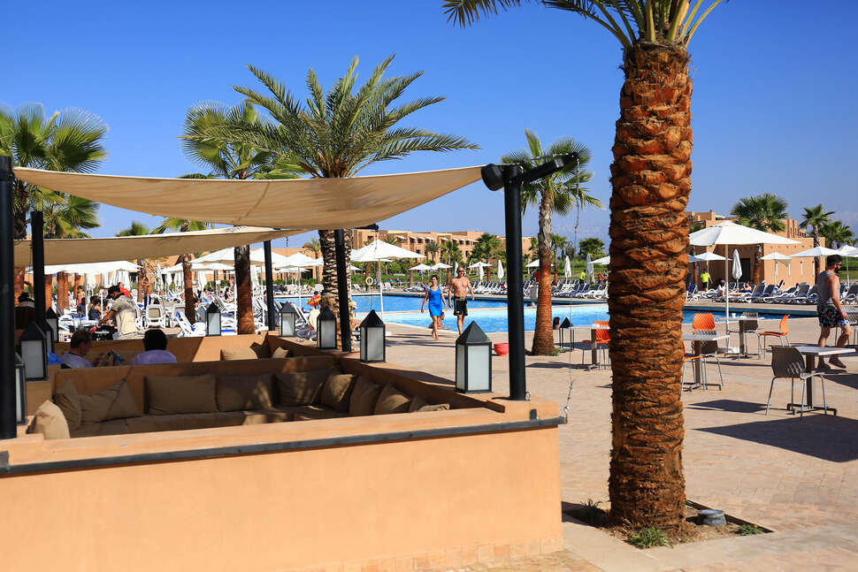 Een foto van het terras bij Aqua Mirage Marrakech