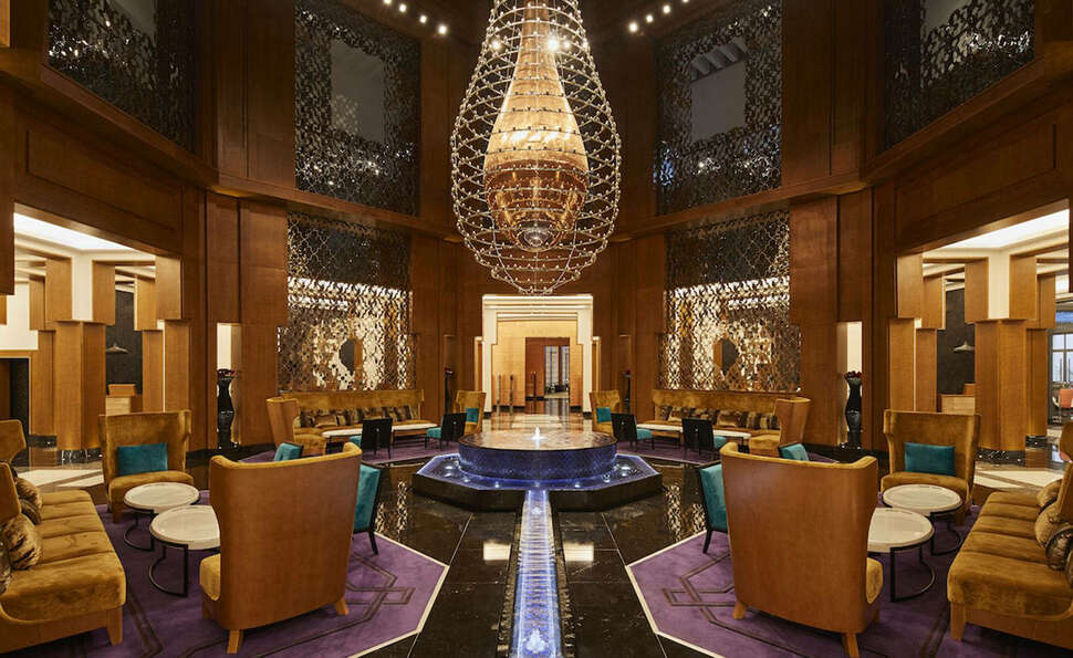 Een foto van het interieur van Mövenpick Hotel Mansour Eddahbi Marrakech