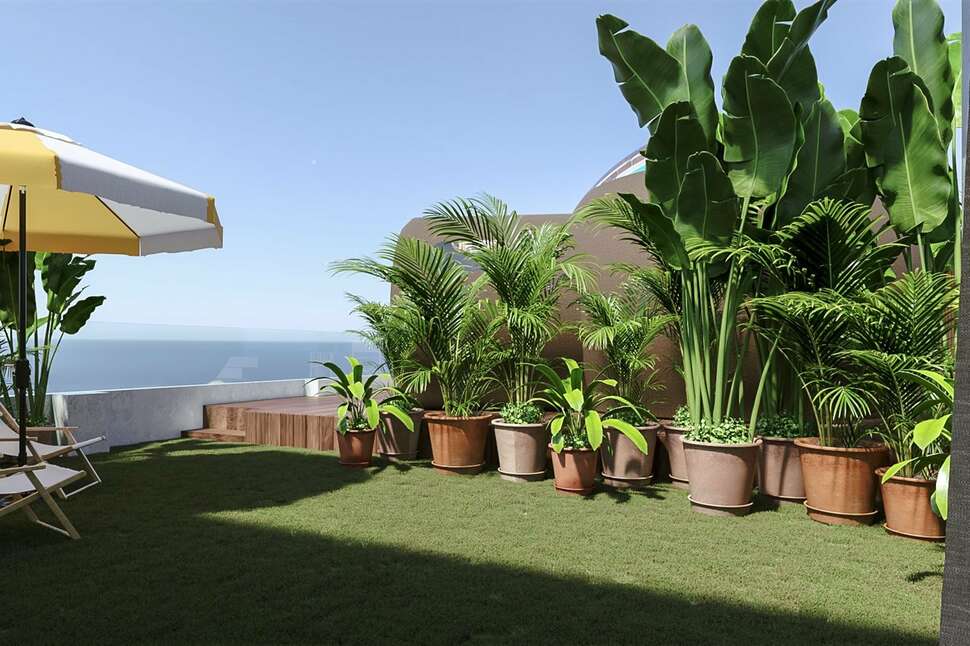 Een foto van het terras bij Tent Capi Playa