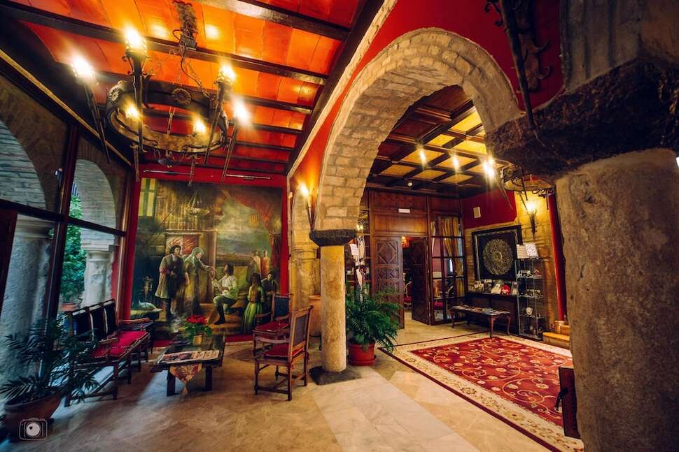 Een foto van het interieur van Hacienda Posada De Vallina