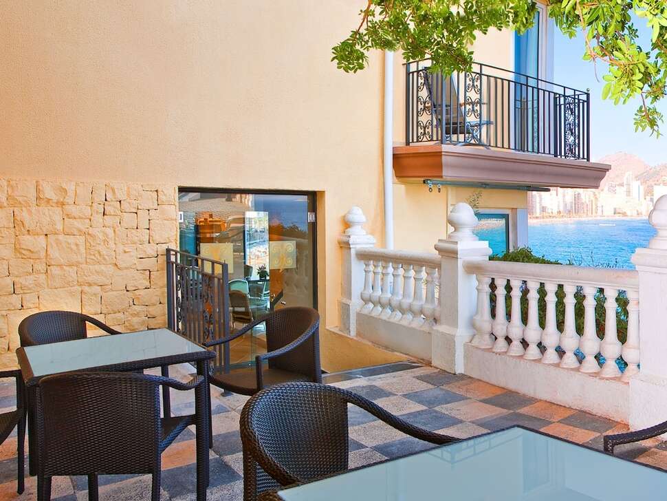Ein Foto von der Terrasse im Villa Venecia Hotel Boutique Gourmet