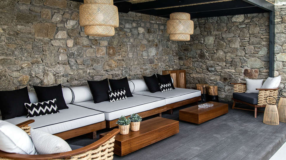 Ein Foto von der Terrasse im My Mykonos Hotel