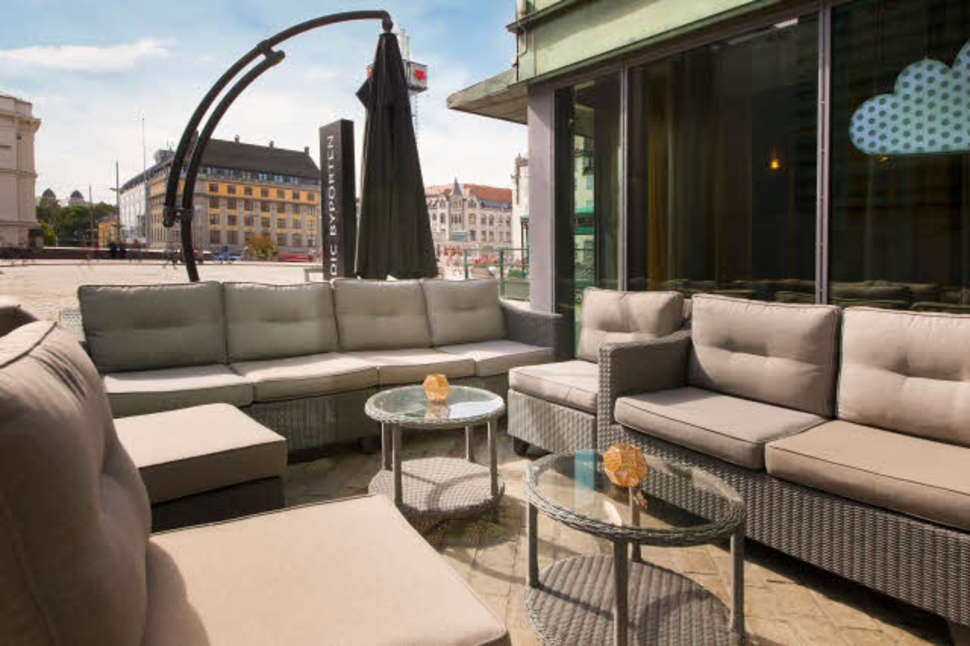 Een foto van het terras bij Scandic Byporten