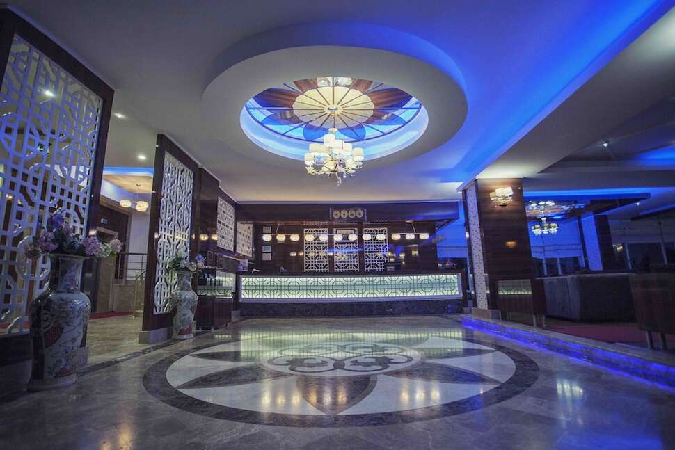 Een foto van het interieur van Hotel Drita
