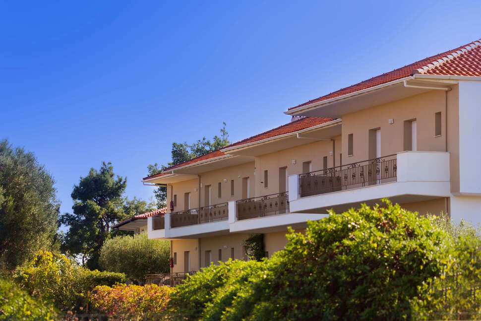 Ein Foto von der Außenansicht des Evripidis Hotel