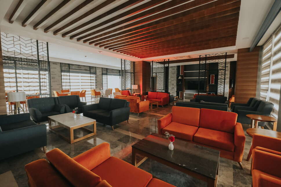 Een foto van het interieur van Saturn Palace Resort