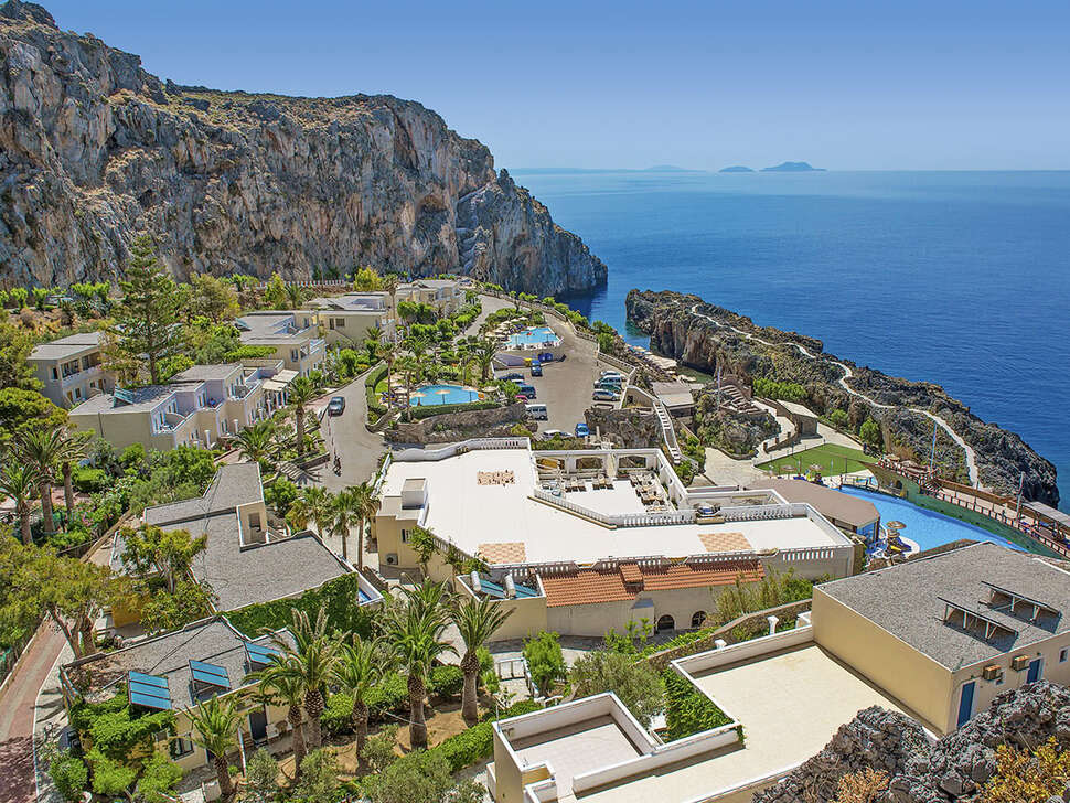 Ein Foto von der Außenansicht des Kalypso Cretan Village Resort & Spa
