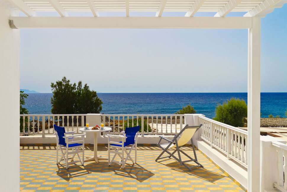 Ein Foto von der Terrasse im Dolphins Apartments