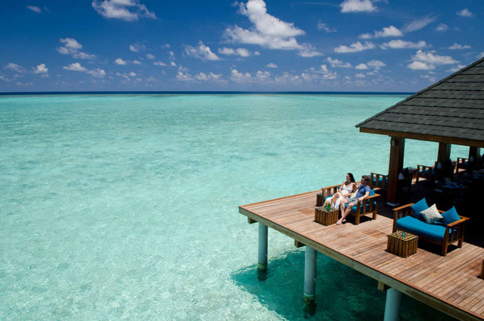 Ein Foto von der Terrasse im Summer Island Maldives