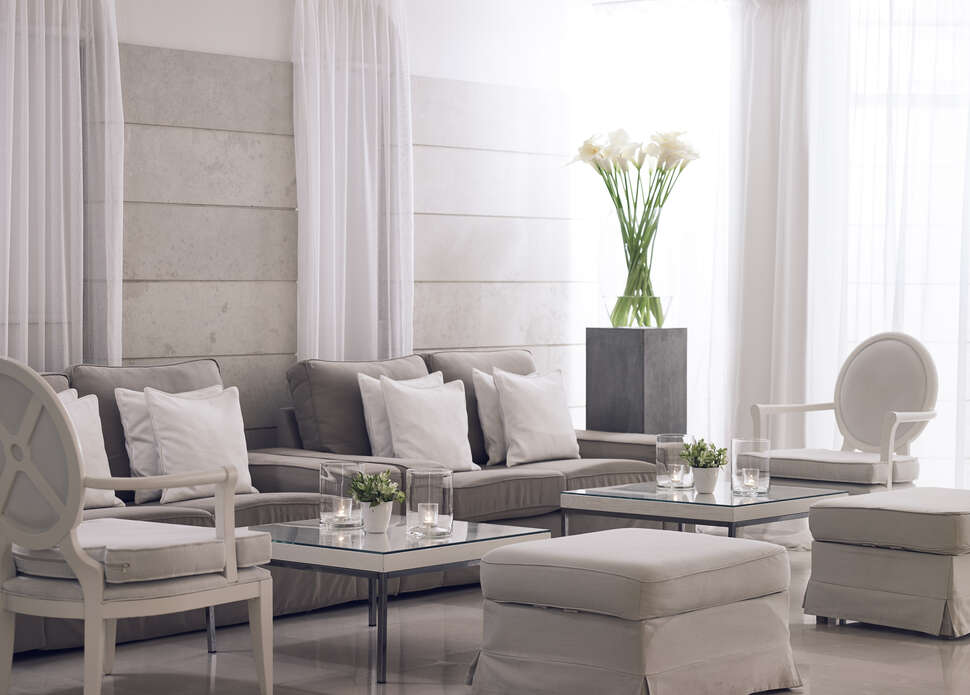 Een foto van het interieur van Knossos Beach Bungalows & Suites