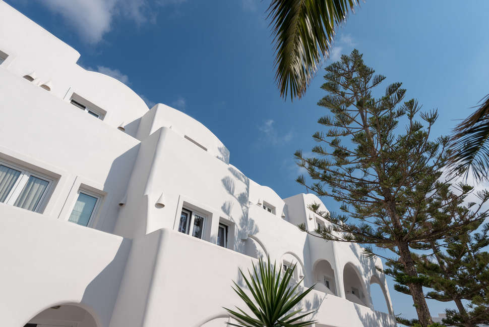 Een foto van de buitenkant van Hotel Daedalus
