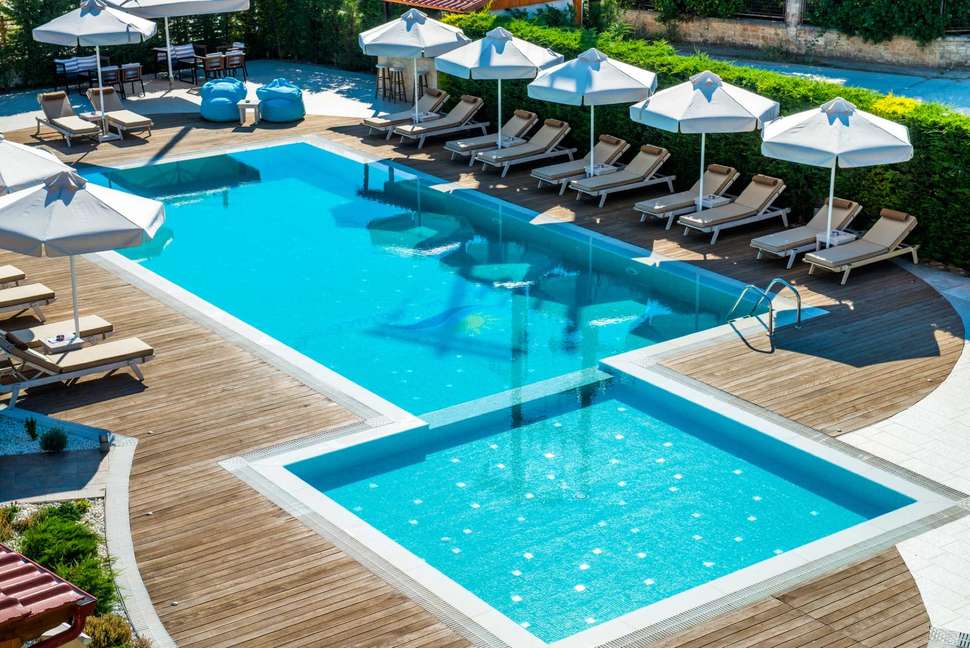 Een foto van het zwembad bij Lagaria Hotel & Appartementen