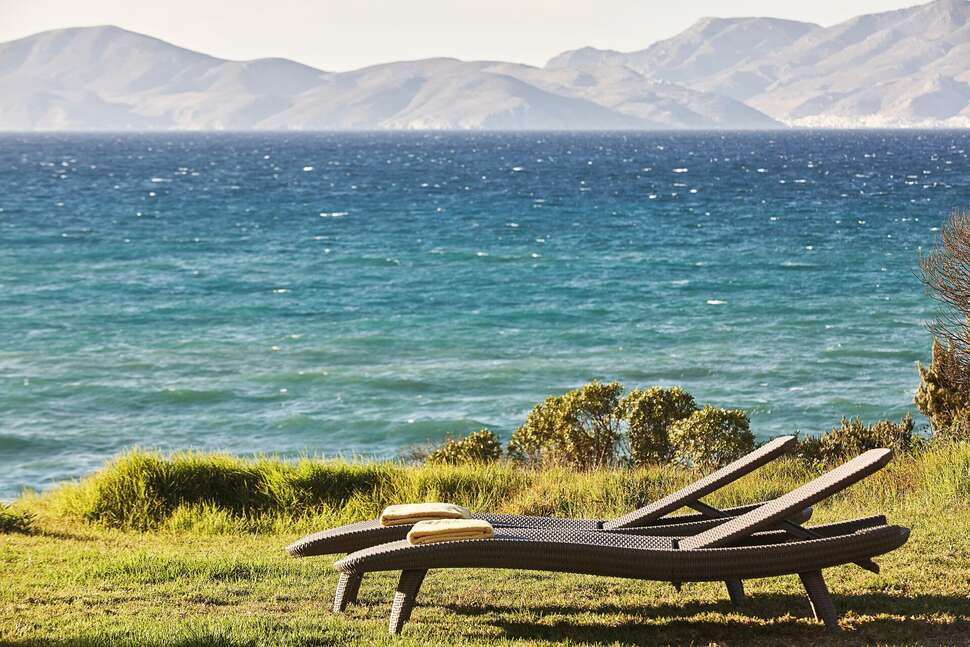 Ein Foto von der Terrasse im Zeus Kos Beach