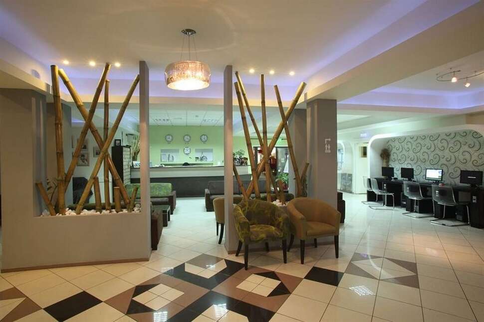 Een foto van het interieur van Windmills Hotel Appartementen