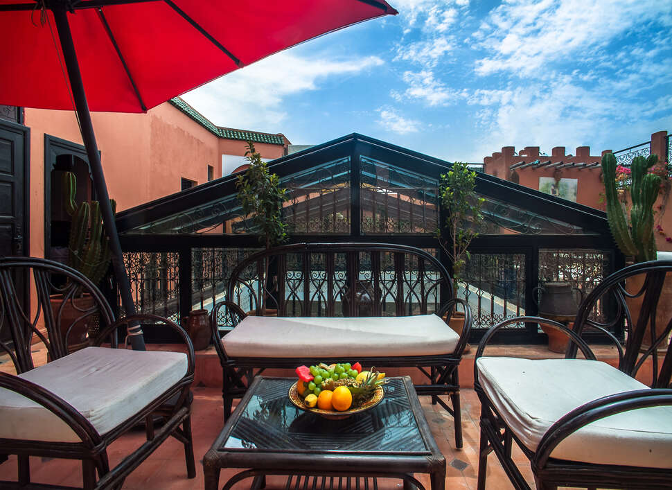 Een foto van het terras bij Riad Haraka