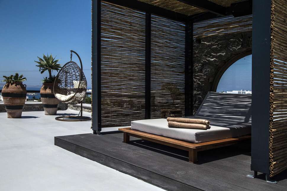 Ein Foto von der Terrasse im My Mykonos Hotel