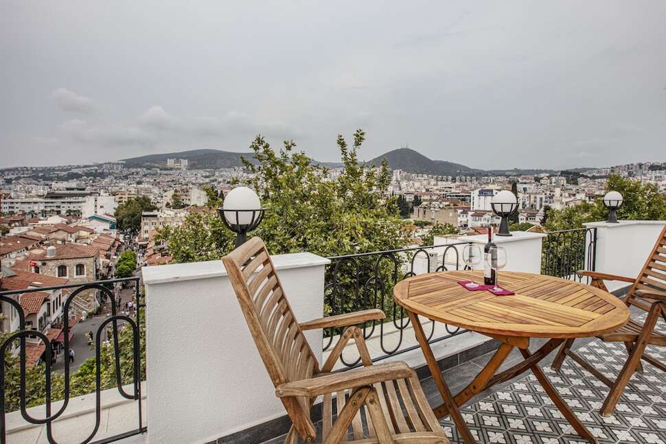 Ein Foto von der Terrasse im Eliada Hotel