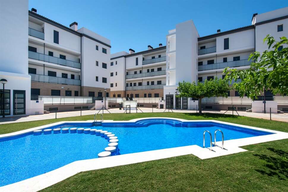 Een foto van het zwembad bij Las Dunas Appartementen