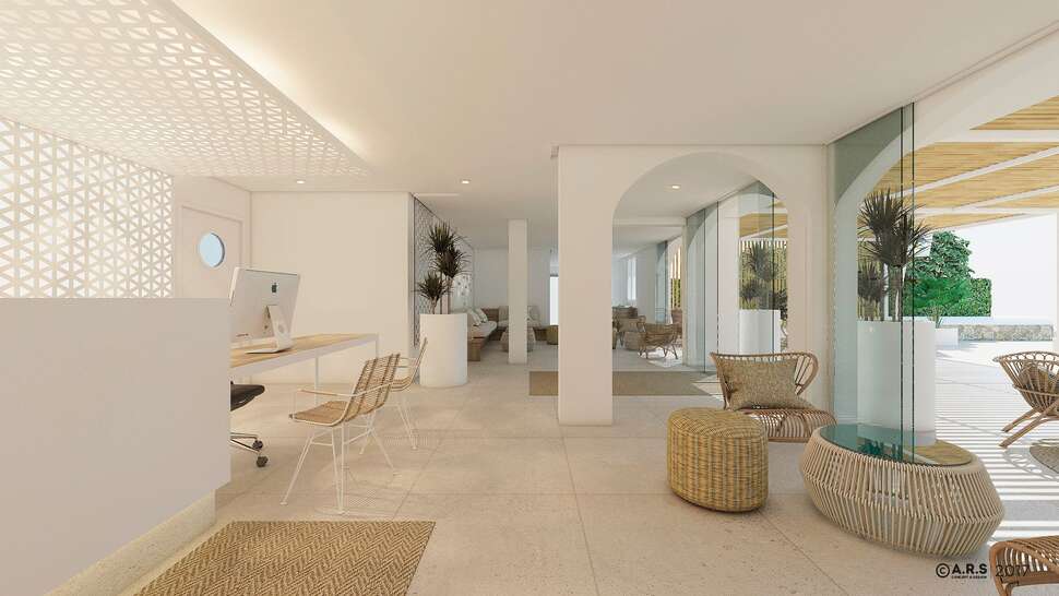 Een foto van het interieur van Carema Beach Menorca