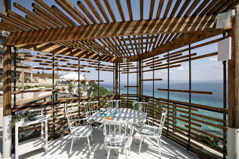 Een foto van het terras bij Rigas Boutique Hotel