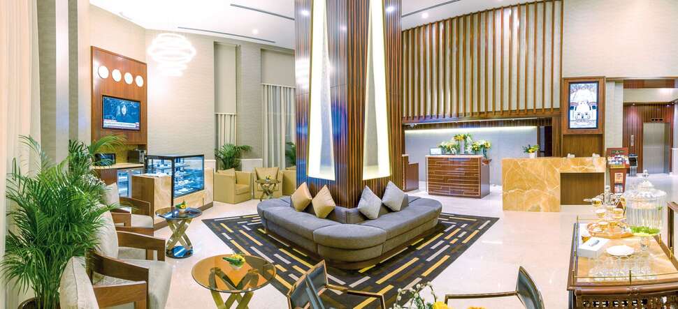 Een foto van het interieur van Hawthorn Suites by Wyndham Abu Dhabi City Centre
