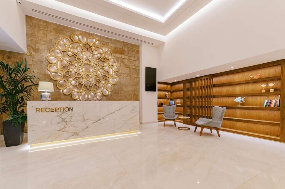 Een foto van het interieur van Acandia Hotel