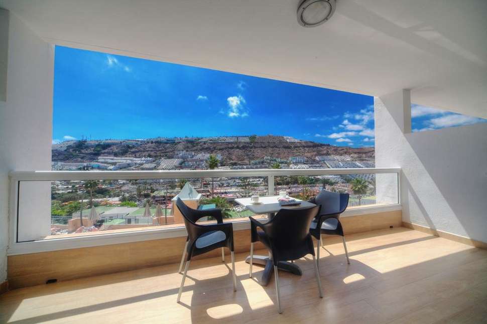 Ein Foto von der Terrasse im Apartments Altair