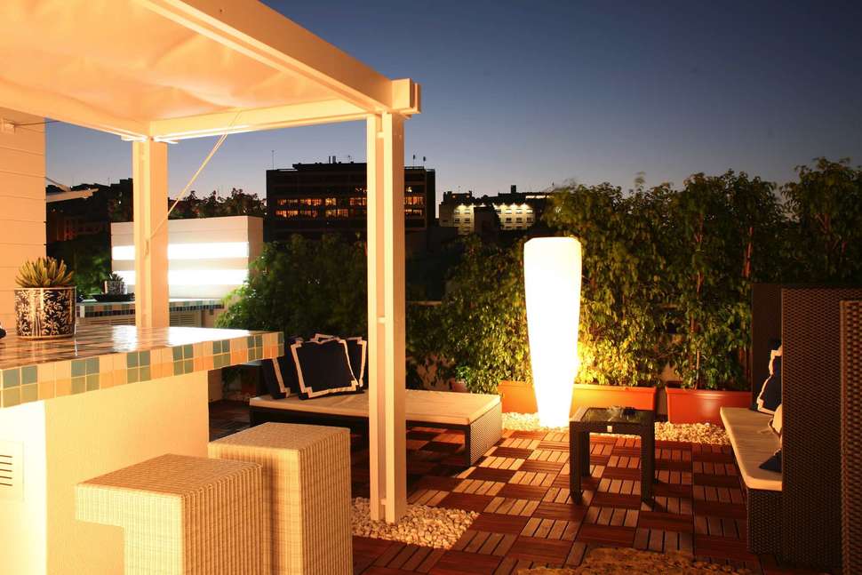 Ein Foto von der Terrasse im Hotel Lisboa Plaza
