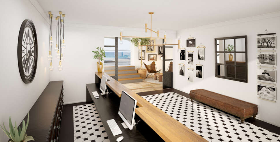 Een foto van het interieur van La Concha Boutique Appartementen